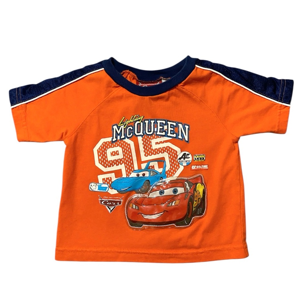 Vintage Disney Cars Lightning McQueen T-Shirt & Shorts Infant 12M Y2K